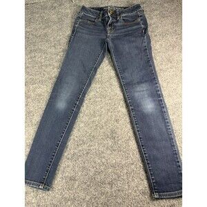 American Eagle Jegging Jeans Women' 0 Short Dark Wash Stretch Skinny Denim